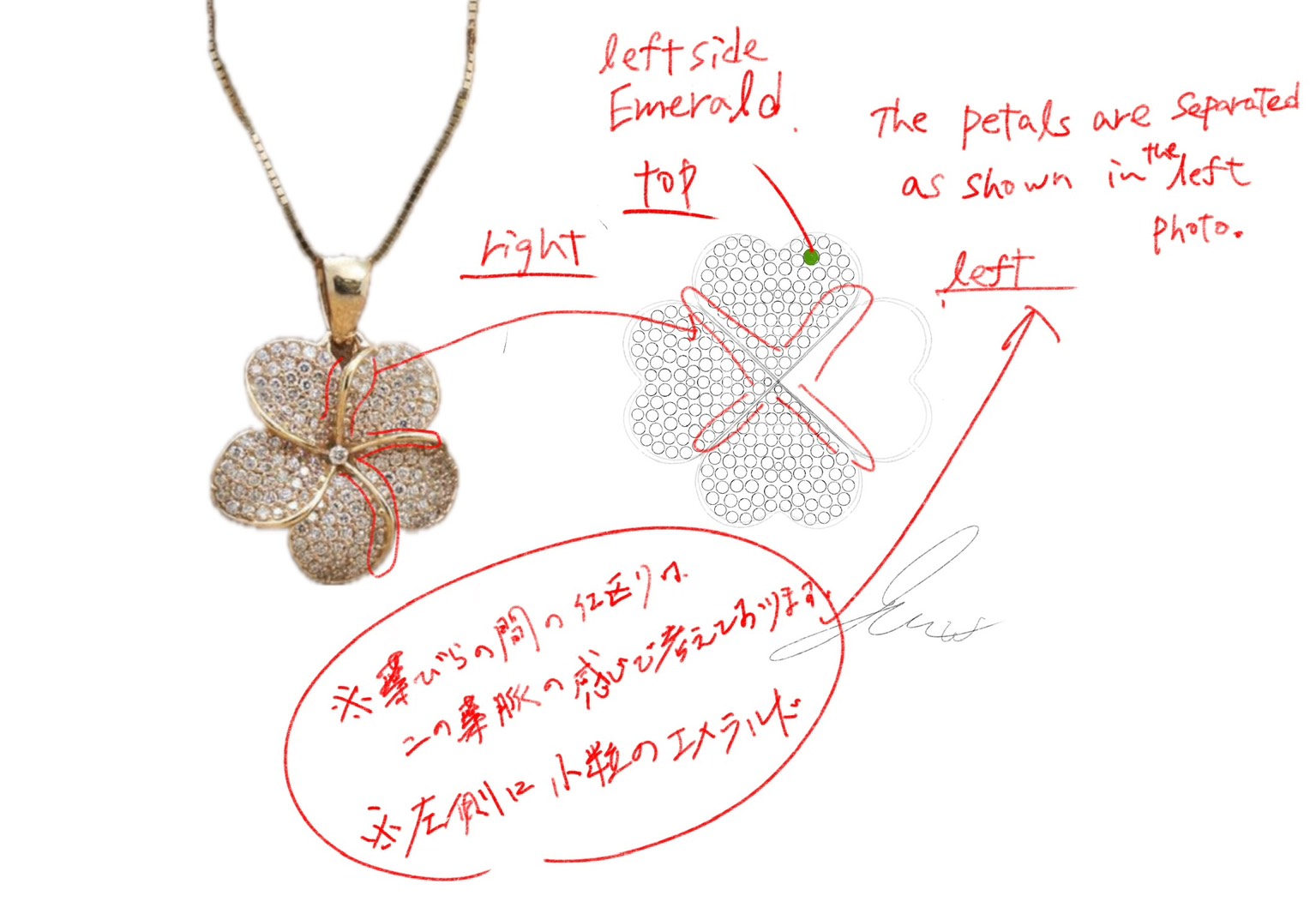 Clover Pendant Design Sketch